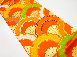 雪輪青海波模様織り出し　袋帯